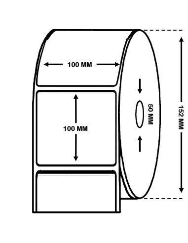 Rollo Etiquetas Blanco Mate 89 x 35
