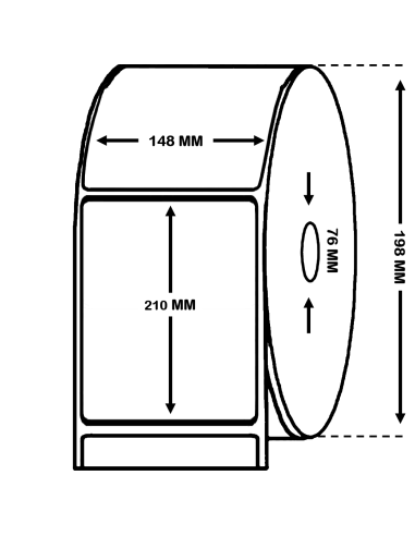 Rollo de 0.9 millares supertack semibrillo-couché 148 x 210 mm
