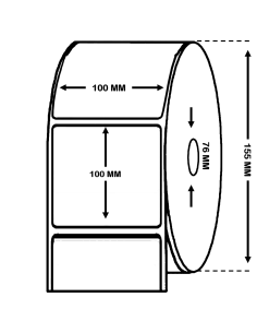 Rollo de 1.1 millar de etiquetas . Papel térmico  100 x 100 mm