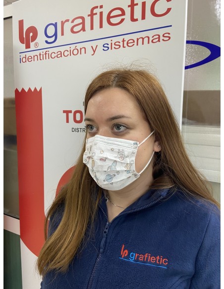 MASCARILLA QUIRURJICA INFANTIL TIPO II R , "NAVES"