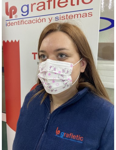 MASCARILLA QUIRURJICA INFANTIL TIPO II R , "HELLO KITTY"
