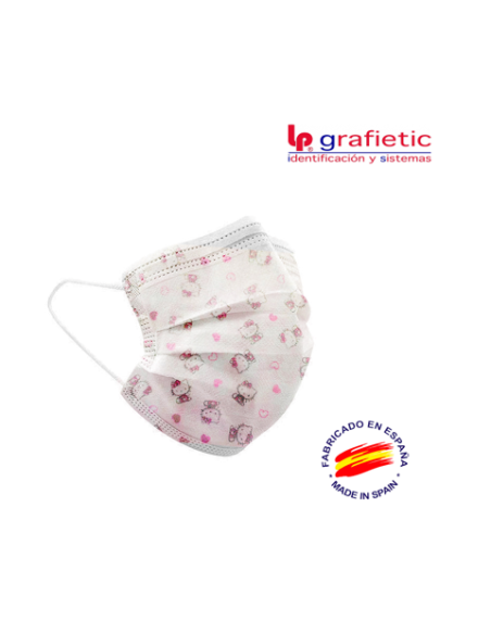 MASCARILLA QUIRURJICA INFANTIL TIPO II R , "HELLO KITTY"