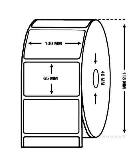 ROLLO  DE 1.000 ETIQUETAS PAPEL TÉRMICO 100 x 65 mm ROLLO  DE 1.000 ETIQUETAS PAPEL TÉRMICO 100 x 65 mm