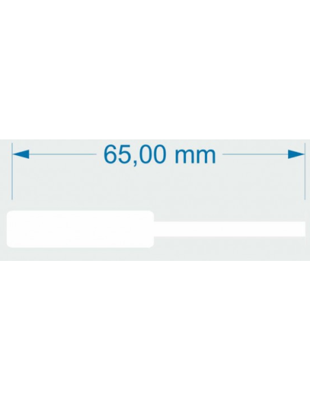CAJA DE 96 MILLARES ETIQUETAS POLIPROPILENO BLANCO BRILLO 65 x 8 mm