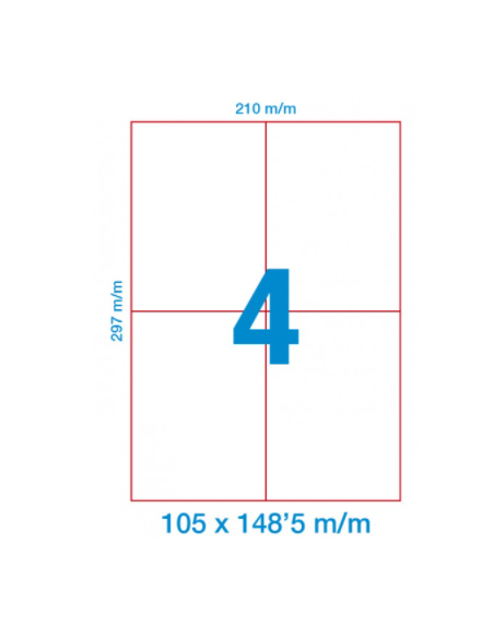 Etiquetas Adhesivas DIN A4 Caja 500 Uni.