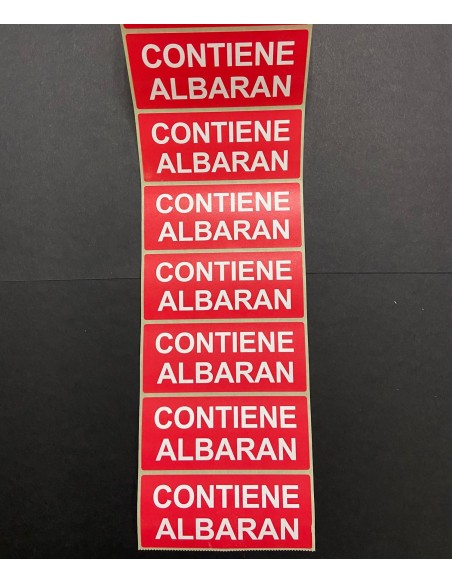 Rollo 1.000 Etiquetas adhesivas  "CONTIENE ALBARAN" 120 x 50 mm