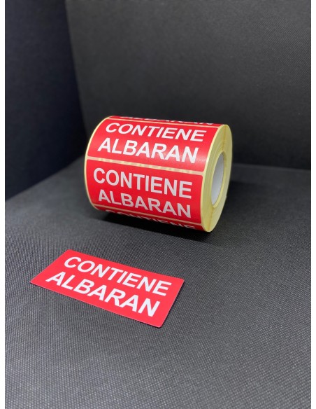 Rollo 1.000 Etiquetas adhesivas  "CONTIENE ALBARAN" 120 x 50 mm