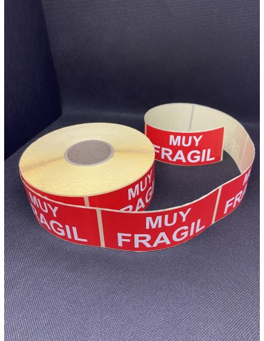 Rollo 1.000 Etiquetas adhesivas  "MUY FRAGIL"...