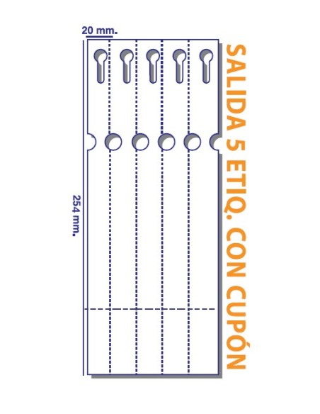 Rollo 2,5 Mill. Etiq. Viveros Boucle POL. con cupon 25CM*254MM-4  BLANCAS