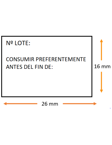 26 x 16 Etiqueta adhesiva rectangular  . Estuche de 40 rollos