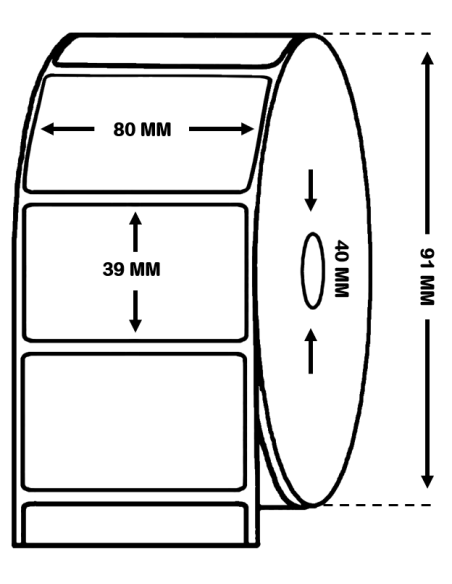 ROLLO  DE 1.000 ETIQUETAS BLANCO MATE 80 x 40 mm ROLLO  DE 1.000 ETIQUETAS BLANCO MATE 80 x 40 mm