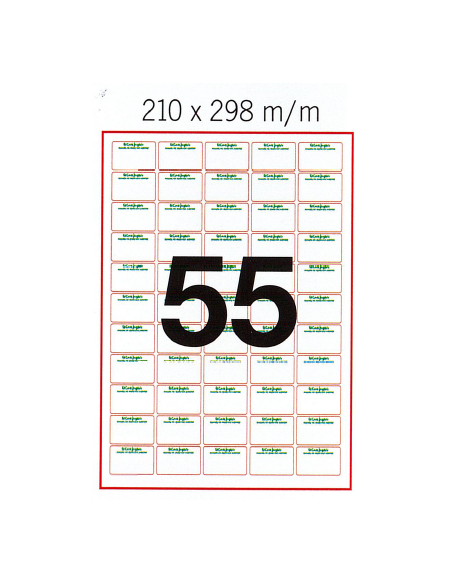 ETIQUETAS ADHESIVAS 37x24 EN HOJA DIN A4 TEXTO "EL CORTE INGLÉS"