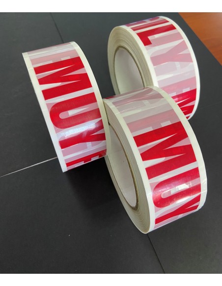 CAJA DE PRECINTO ADHESIVO " MUY FRAGIL" 66 Metros