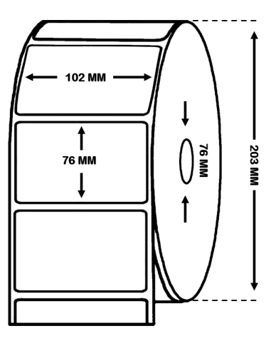 Rollo de Etiquetas  Inkjet 102 mm x 76 mm