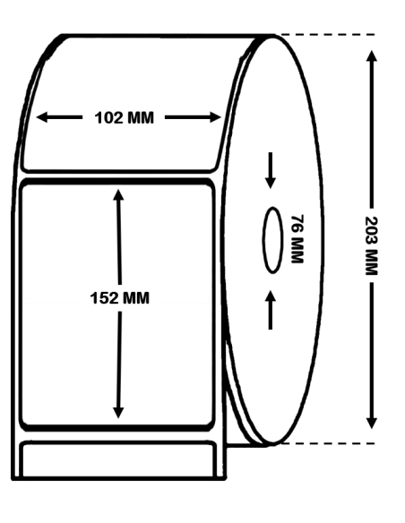 Rollo de Etiquetas  Inkjet 102 mm x 152 mm