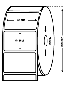 Rollo de Etiquetas  Inkjet 76 mm x 51 mm