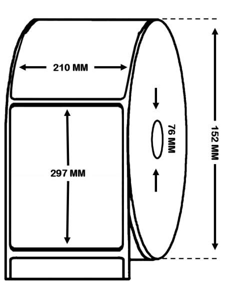 ROLLO DE 194 ETIQUETAS 210 mm x 297 mm ALTO BRILLO INKJET EPSON