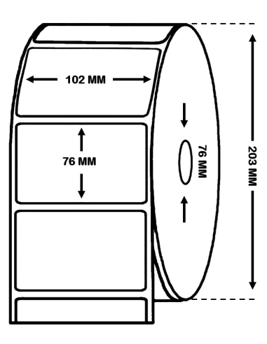 Rollo de Etiquetas Alto Brillo Inkjet 102 mm x 76 mm