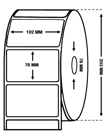 Rollo de Etiquetas Alto Brillo Inkjet 102 mm x 76 mm