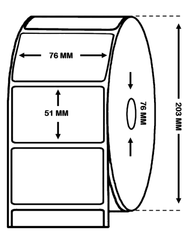Rollo de Etiquetas Alto Brillo  Inkjet 76 mm x 51mm