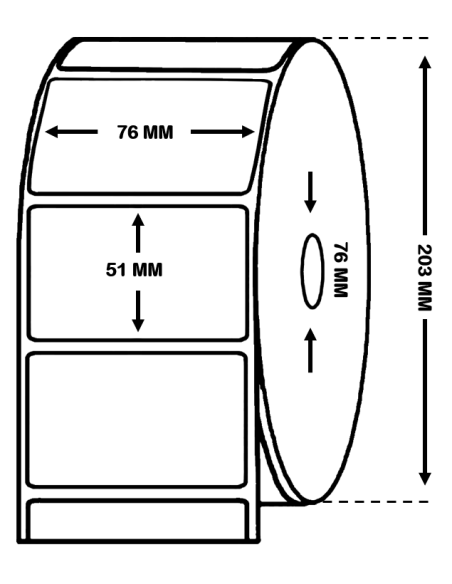 Rollo de Etiquetas Alto Brillo  Inkjet 76 mm x 51mm