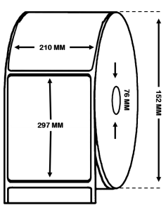 Rollo de 184 etiquetas 210 mm x 297 MM .  PE Mate. C33S045732