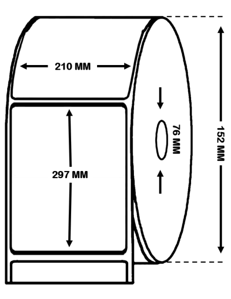 Rollo de 184 etiquetas 210 mm x 297 MM .  PE Mate. C33S045732