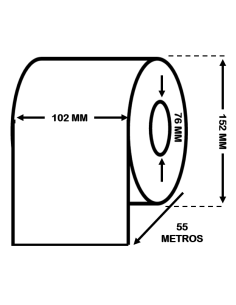 Rollo continuo de etiquetas  102 mm x 55 M .  PE Mate. C33S045735