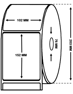 Rollo de Etiquetas Mate Pe  Inkjet 102 mm x 152 mm
