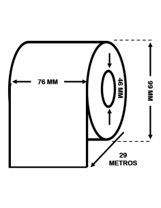 Rollo continuo de etiquetas  76 mm x 29 M . PP blanco mate. C33S045743