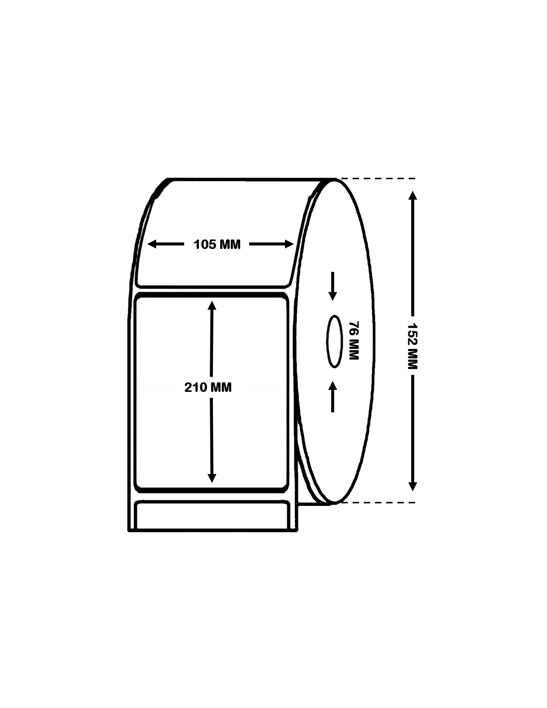 PrinterLabels Etikettenrollen Weiß - 26x12mm Permanent 1500 Stück Pro Rolle