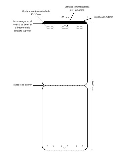ROLLO DE 500 CARTULINAS "ACREDITACIONES" 100 mm x 265 mm