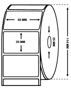 ROLLO  DE 2.100 ETIQUETAS TÉRMICO  30 x 25 mm