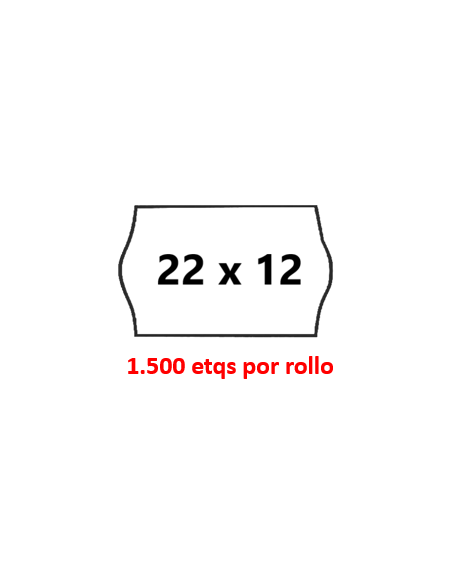 22 x 12 Onduladas. Adhesivo PERMANENTE. Estuche de 50 rollos