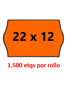 22 X 12 Onduladas. FLUOR NARANJA. Adhesivo PERMANENTE....
