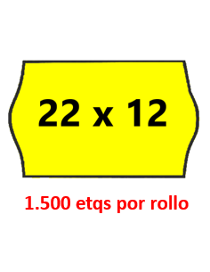 22 X 12 Onduladas. FLUOR AMARILLO. Adhesivo PERMANENTE....