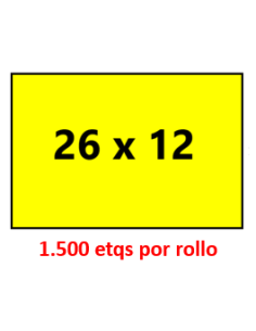 26 x 12 Rectangular. FLUOR AMARILLO. Adhesivo PERMANENTE....