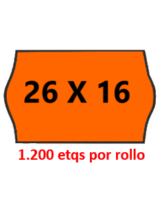 26 X 16 Onduladas. FLUOR NARANJA. Adhesivo PERMANENTE....