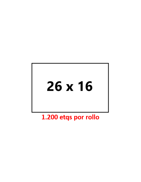 26 x 16 Rectangular. Adhesivo REMOVIBLE . Estuche de 40 rollos