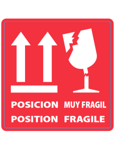 Rollo 500 Etiquetas adhesivas "POSICION-MUY FRAGIL" 100 x... 2