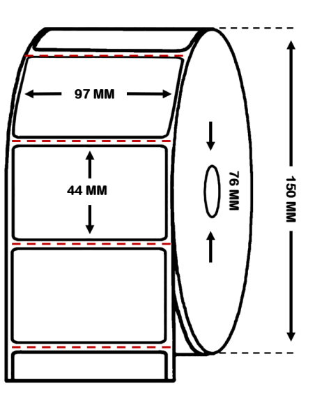 Rollo de 2.000 etiquetas 97 x 44 Térmico