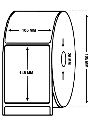 Rollo 0,4 Millares Etiquetas Blanco Mate 105 x 148 mm