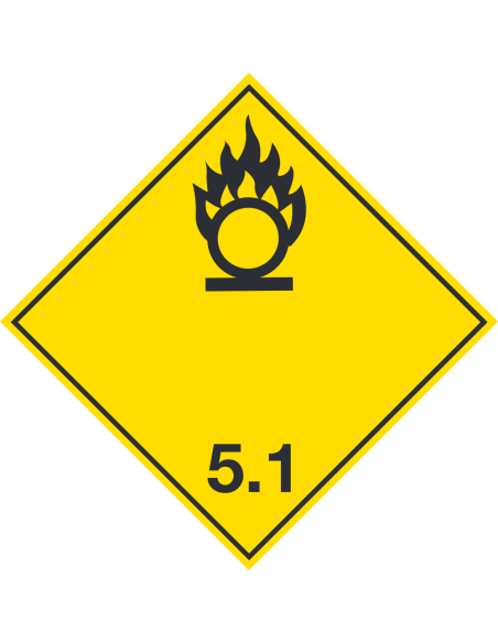 Etiquetas A.D.R. Rollo 500 etiquetas  "MATERIAS COMBURENTES" Clase 5.1