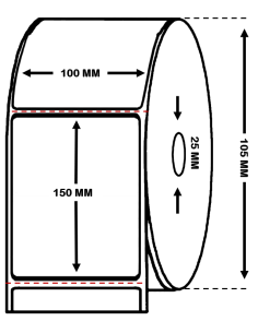 Rollo de 400 etiquetas papel térmico 100 x 150 mm (MRW)
