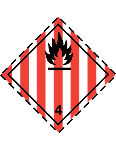 Etiquetas A.D.R. Rollo 500 etiquetas  "MATERIAS SOLIDAS INFLAMABLES" Clase 4.1