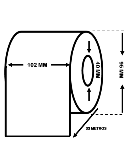 ROLLO DE ETIQUETAS 102 MM X 33 M. ALTO BRILLO. C33S045538