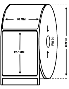ROLLO DE 250 ETIQUETAS ALTO BRILLO 76 mm x 127 mm Ref:...