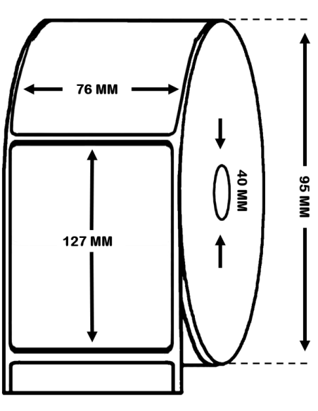 ROLLO DE 250 ETIQUETAS ALTO BRILLO 76 mm x 127 mm Ref: C33S045543