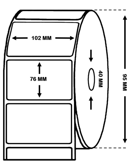 ROLLO DE 365 ETIQ. MATE PP 102 mm x 76 mm Ref: 7113411