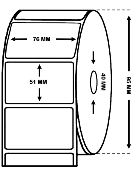 ROLLO DE 535 ETIQ. MATE PP 76 mm x 51 mm Ref: 7113413